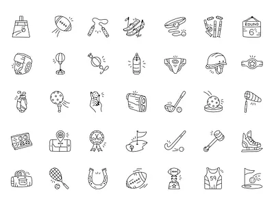 Sports Doodle icons cricket doodle doodles football handdrawn icon icons sport sports vectors