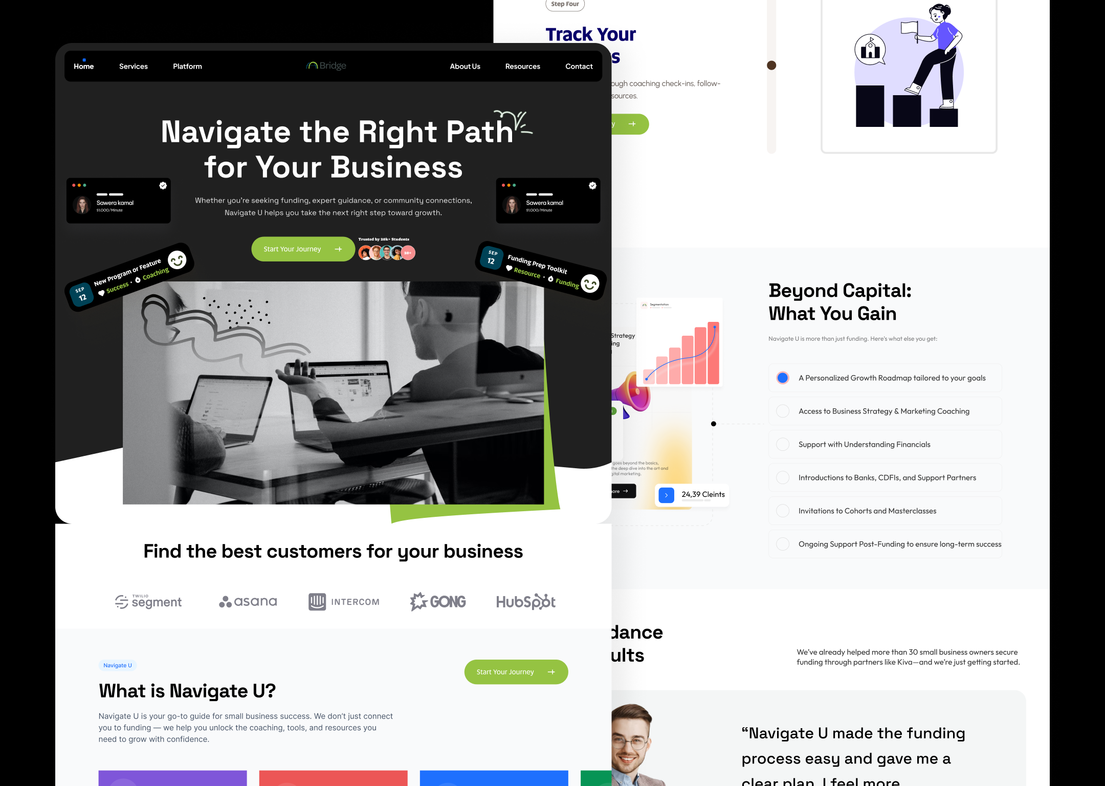 Navigate U Landing page Design black and white theme black and white theme website landing page design navigate navigate design navigate ui design navigate website uiux design website design website ui design