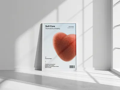 Fuzzy 3D heart poster 3d 3d heart 3d poster branding design graphic design minimal poster poster ui