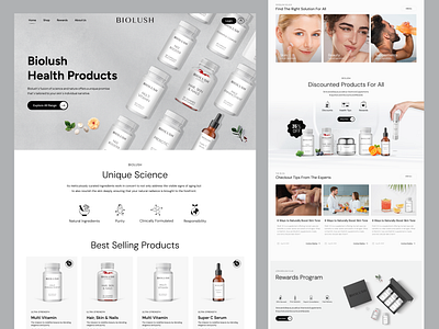 Health Supplements eCommerce Landing Page agency clean design ecommerce food health landing page landing page design product page shopify skin care supplement vitamin web design website design woocommerce wordpress