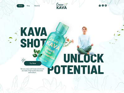 Landing Page Concept of Kava for Health Care creative drink ecommerce energy drink fitness food health hero iconic kava landing page landing page design lifestyle natural product design product page shopify tea web design website