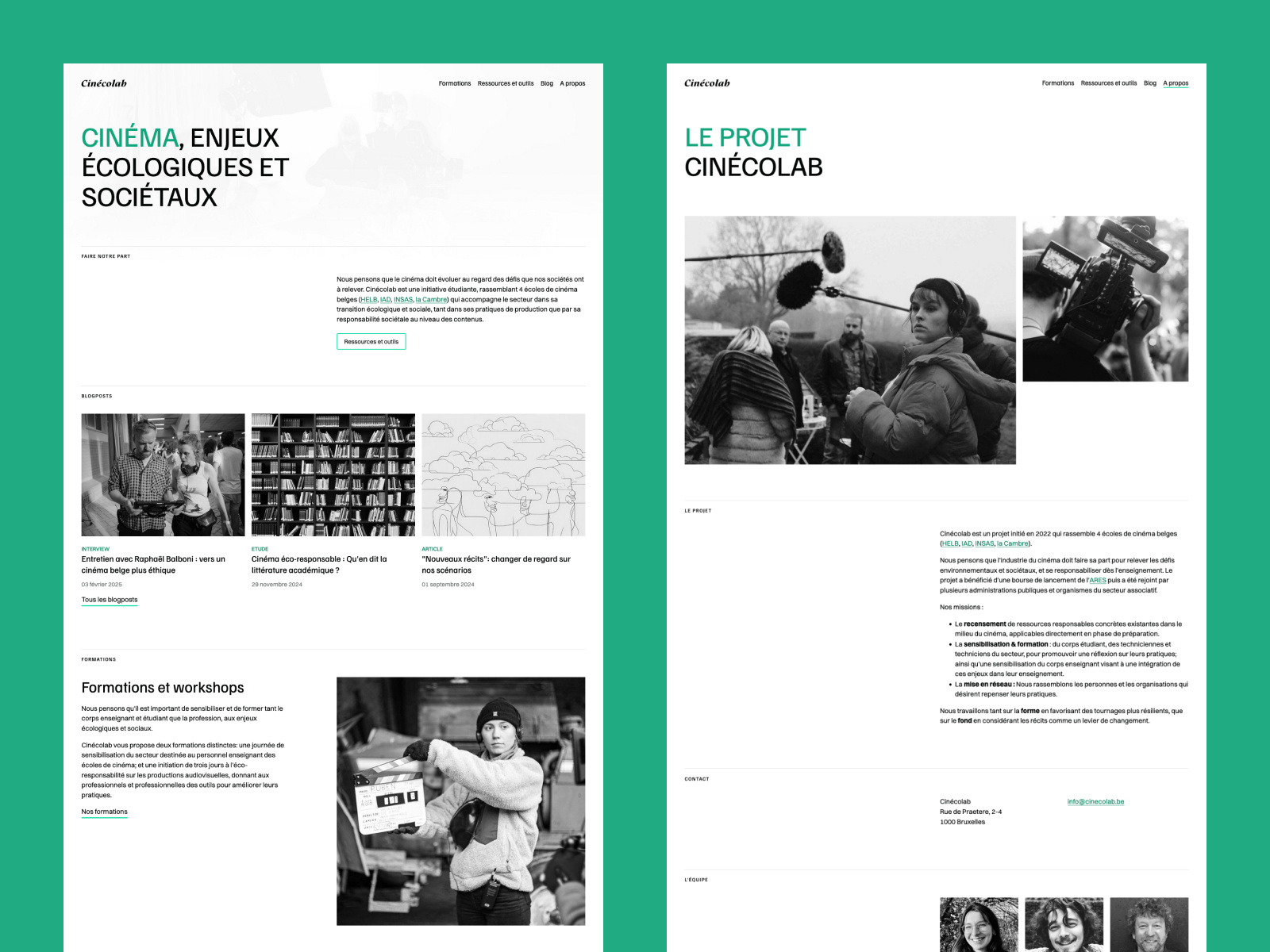Cinécolab design web webdesign