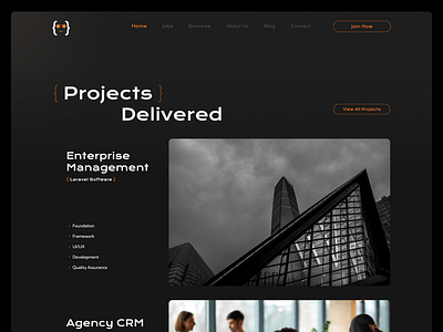 Development Agency Portfolio Landing Page agency ai black career case study concept creative dark developer development futuristic landing page portfolio projects saas studio team visual design web design