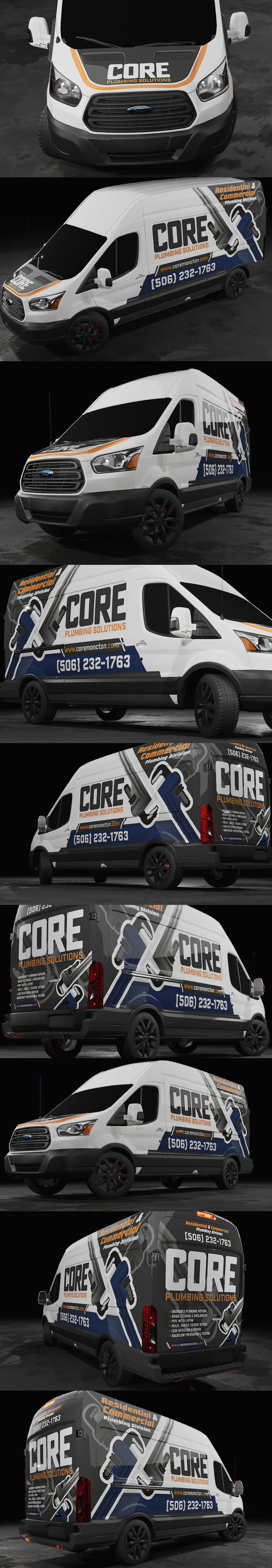 CORE PLUMBING SOLUTIONS I VAN WRAP branding creative wrap graphic design van wrap