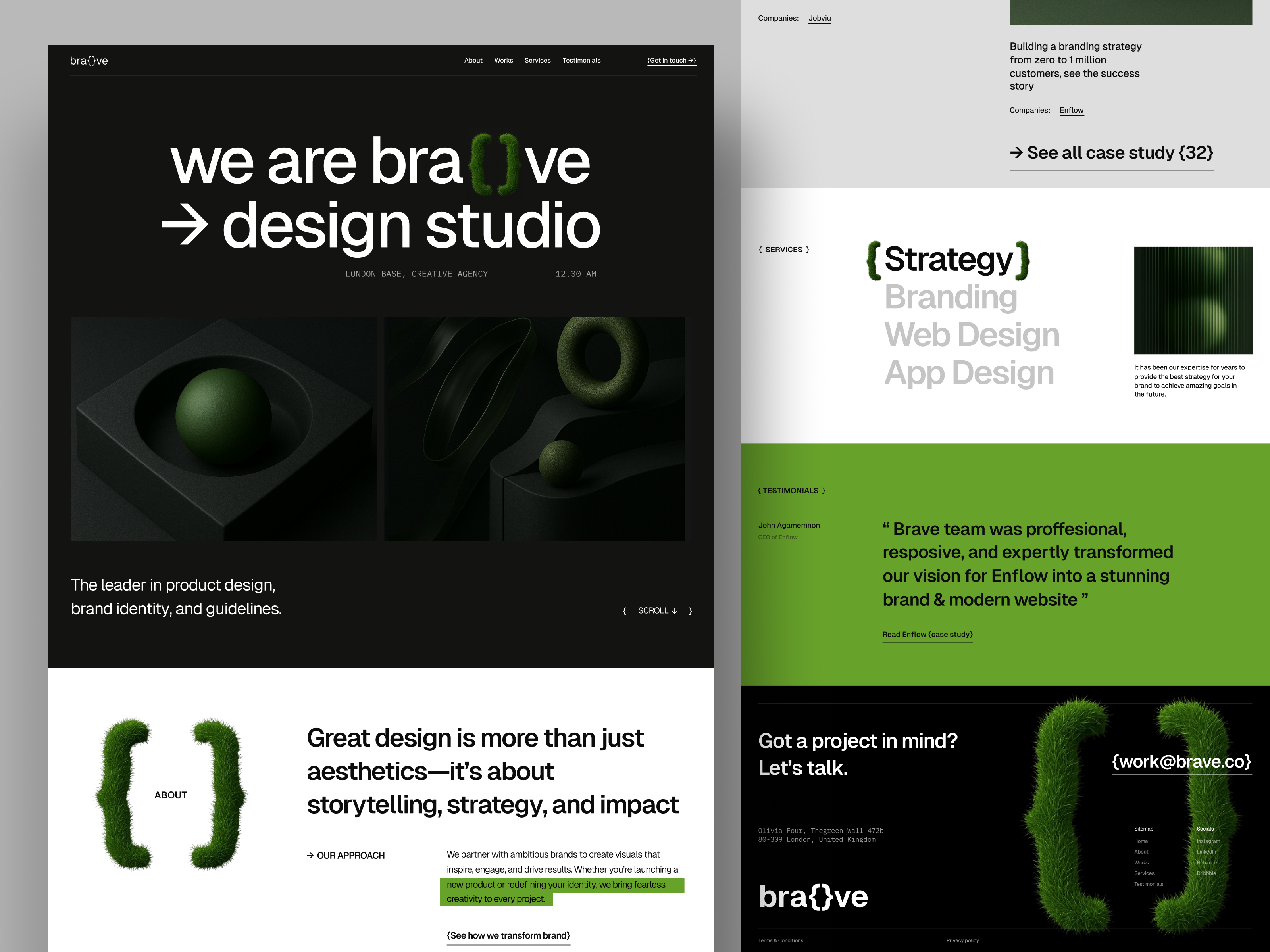 Example of Brave – Creative Design Agency Website