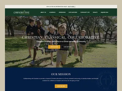 Cornerstone Classical School // Web Design academic campus children christian classical classical school education school web design