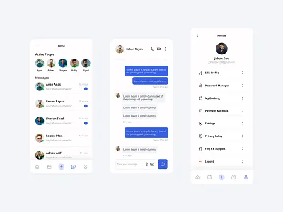 Truck Business Mobile App UI/UX Design | Fleet Management app chat fleet message messanger mobile ui ux