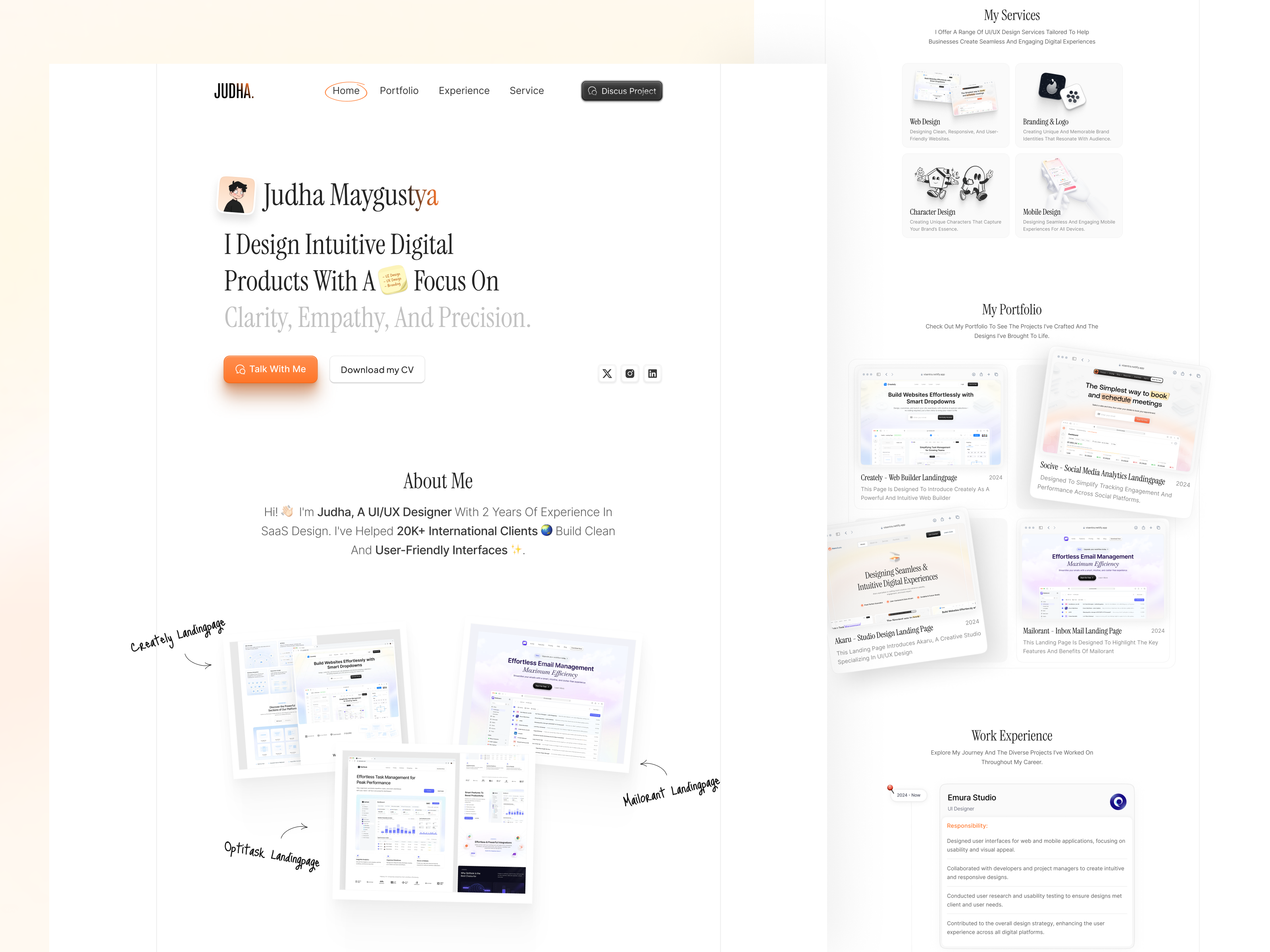 Personal Portfolio Landing Page b2b company profile judha landing page minimal person portfolio personal portfolio personal portfolio landing page personal website portfolio landing page portfolio website project website showcase showcase skill swiss style