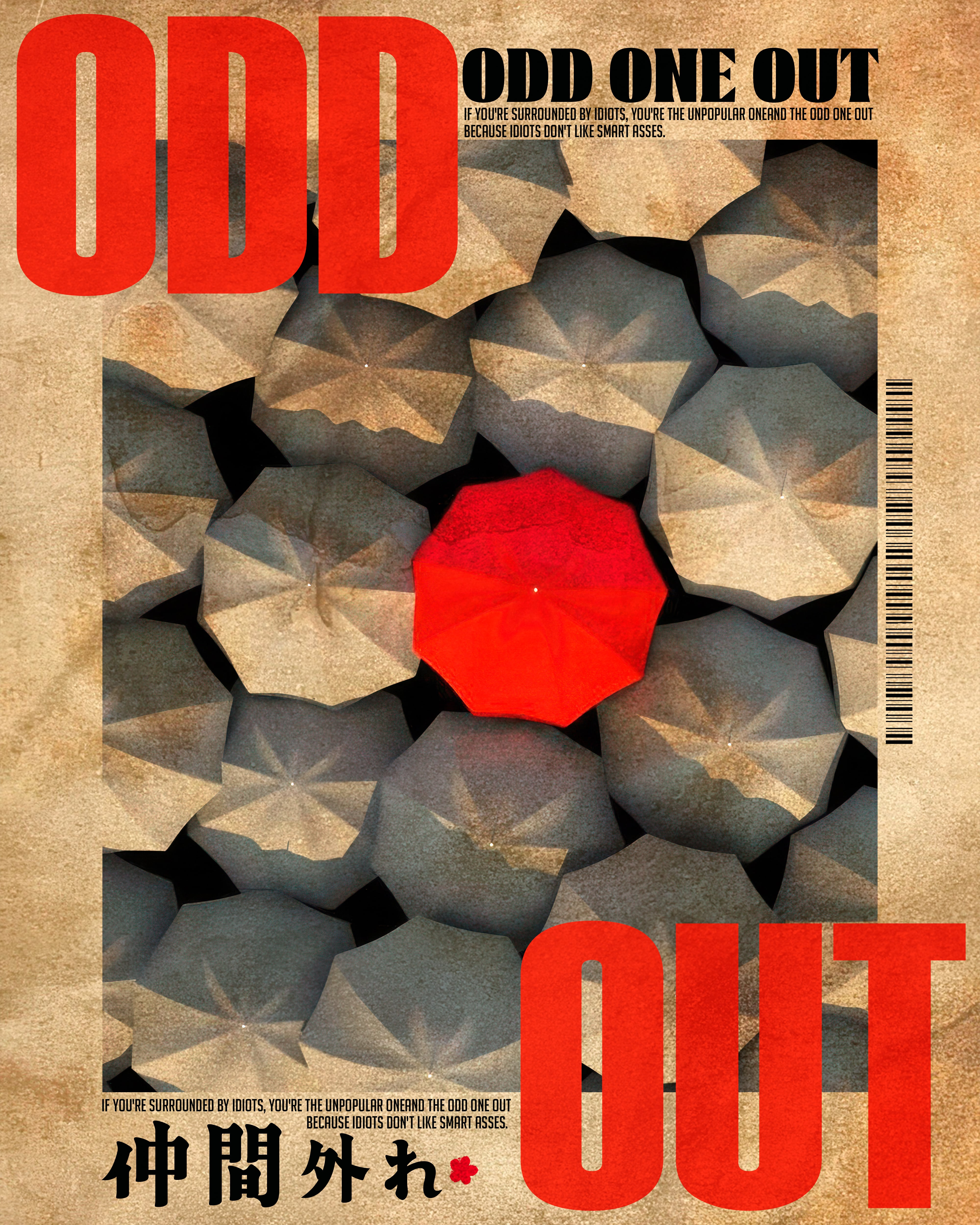 Odd One Out graphic design poster