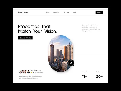 Landverge - Landing Page cleandesign designinspiration dribbble landingpagedesign landverge propertyplatform realestateui uidesign uxdesign webdesign
