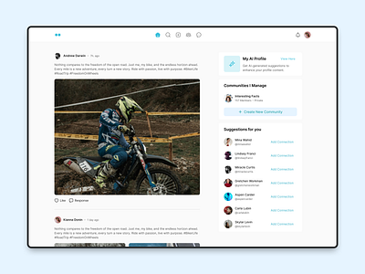 Social Web App social app ui uiux web app