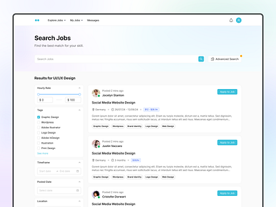Job Search job search ui uiux