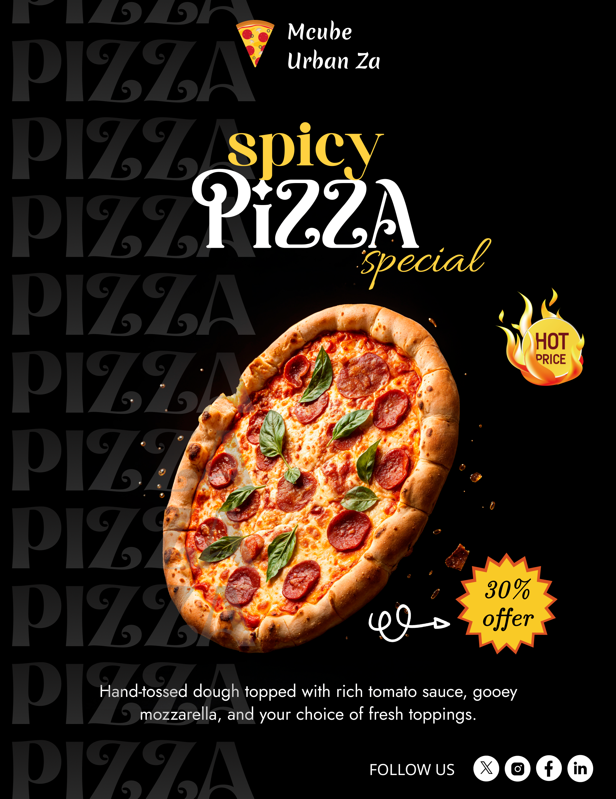 Pizza Poster Design 3d animation branding design figma graphic design illustration italian food art logo motion graphics ui website