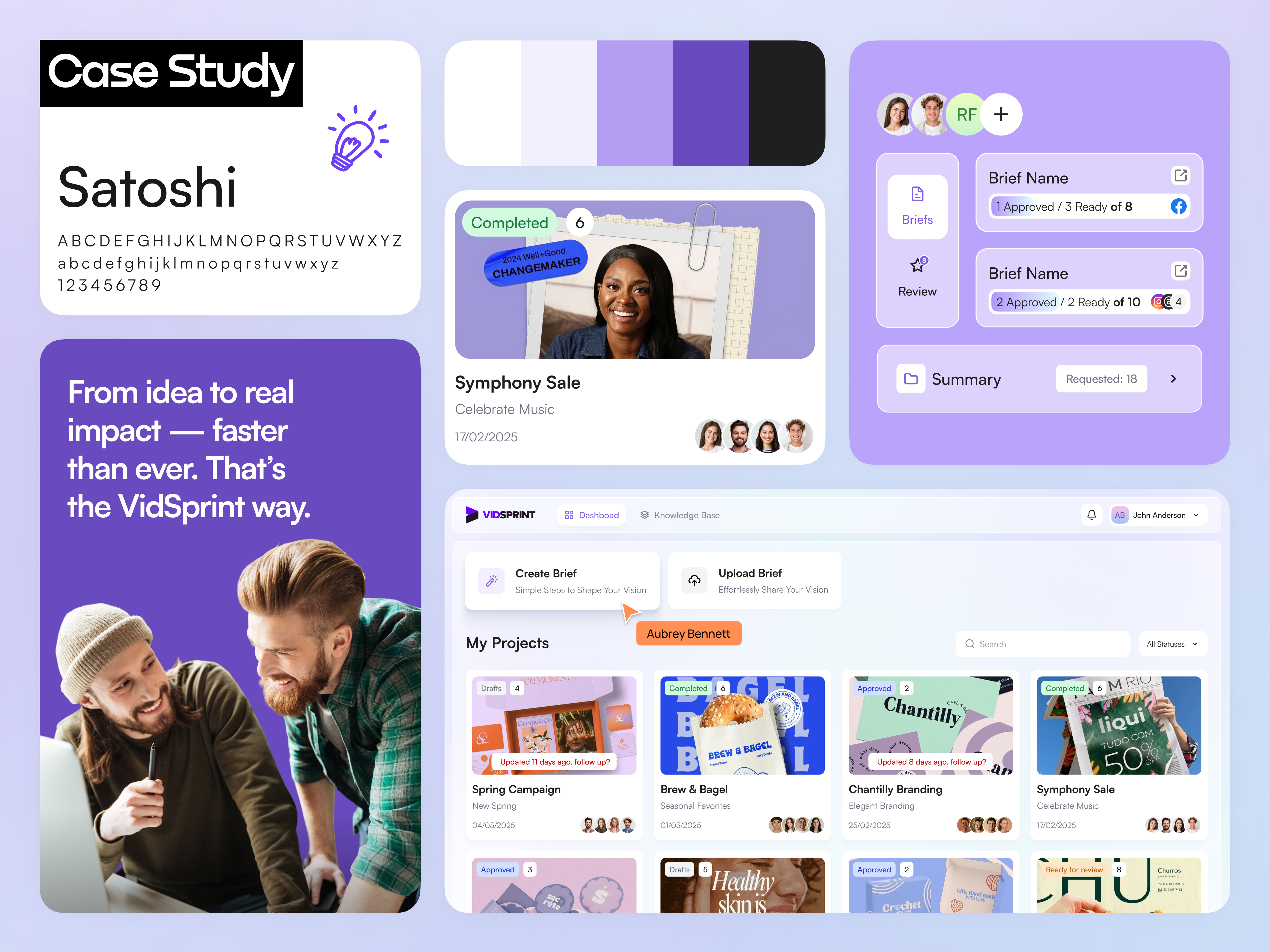 VidSprint – Ad & Social Media Creation Platform ad branding chat dashboard design editor light theme social media ui user managemetn ux video web web platform website