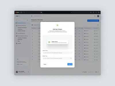 DIGIEYE - Add New Subject Modal UI design branding clean design illustration logo minimalist saas ui uidesign ux