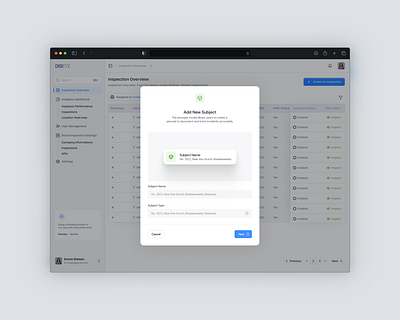 DIGIEYE - Add New Subject Modal UI design branding clean design illustration logo minimalist saas ui uidesign ux