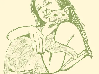 women with animals illustration
