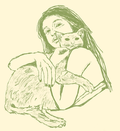 women with animals illustration