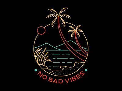 No Bad Vibes 1 apparel beach branding california good vibes hawaii holiday illustration nature ocean outdoor apparel outdoors quotes sea summer surfing t shirt design travel tropical vacation