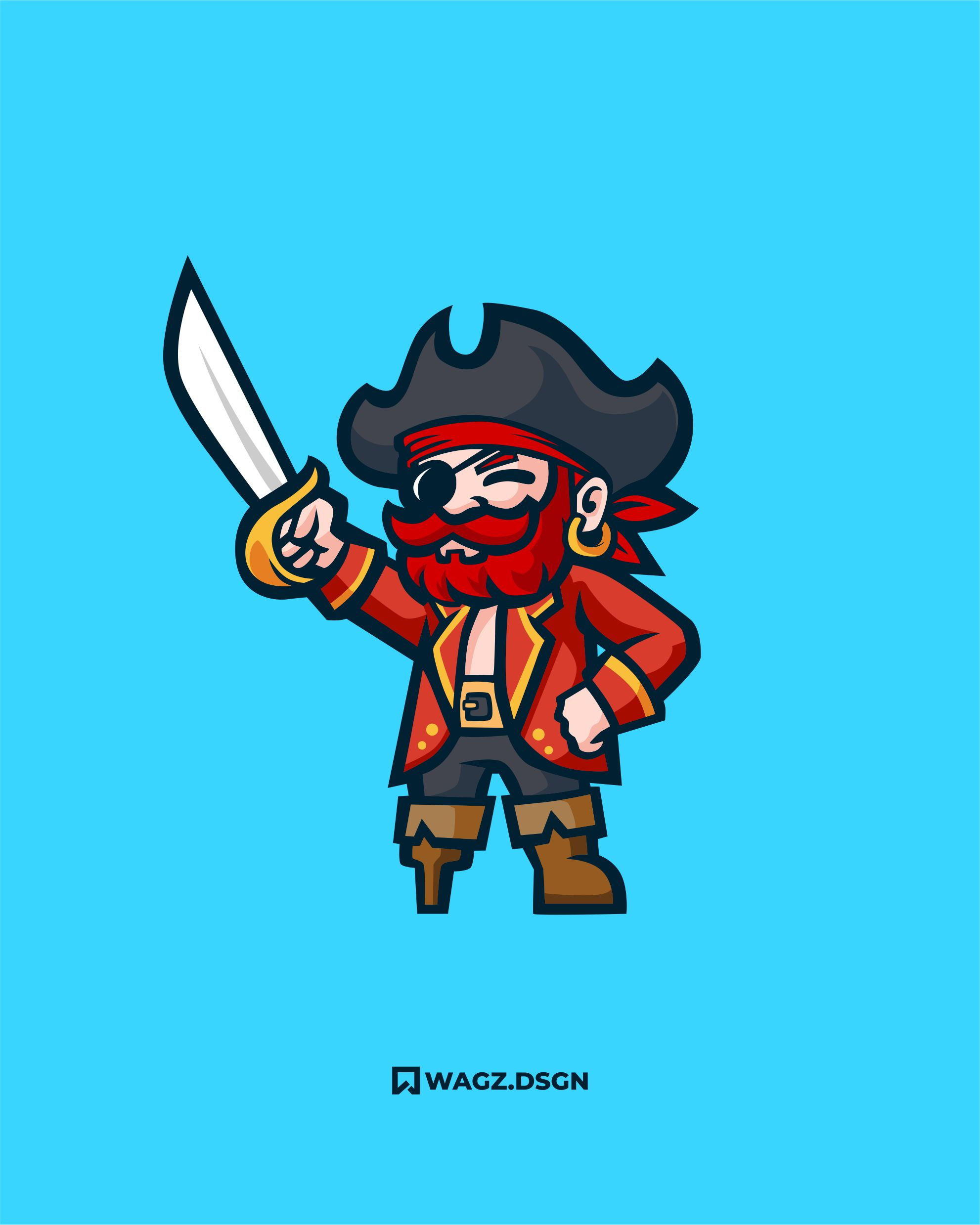 RED BEARD PIRATE beard design graphic design illustration logo mascot mascot logo pirate pirate logo pirate mascot pirates red vector