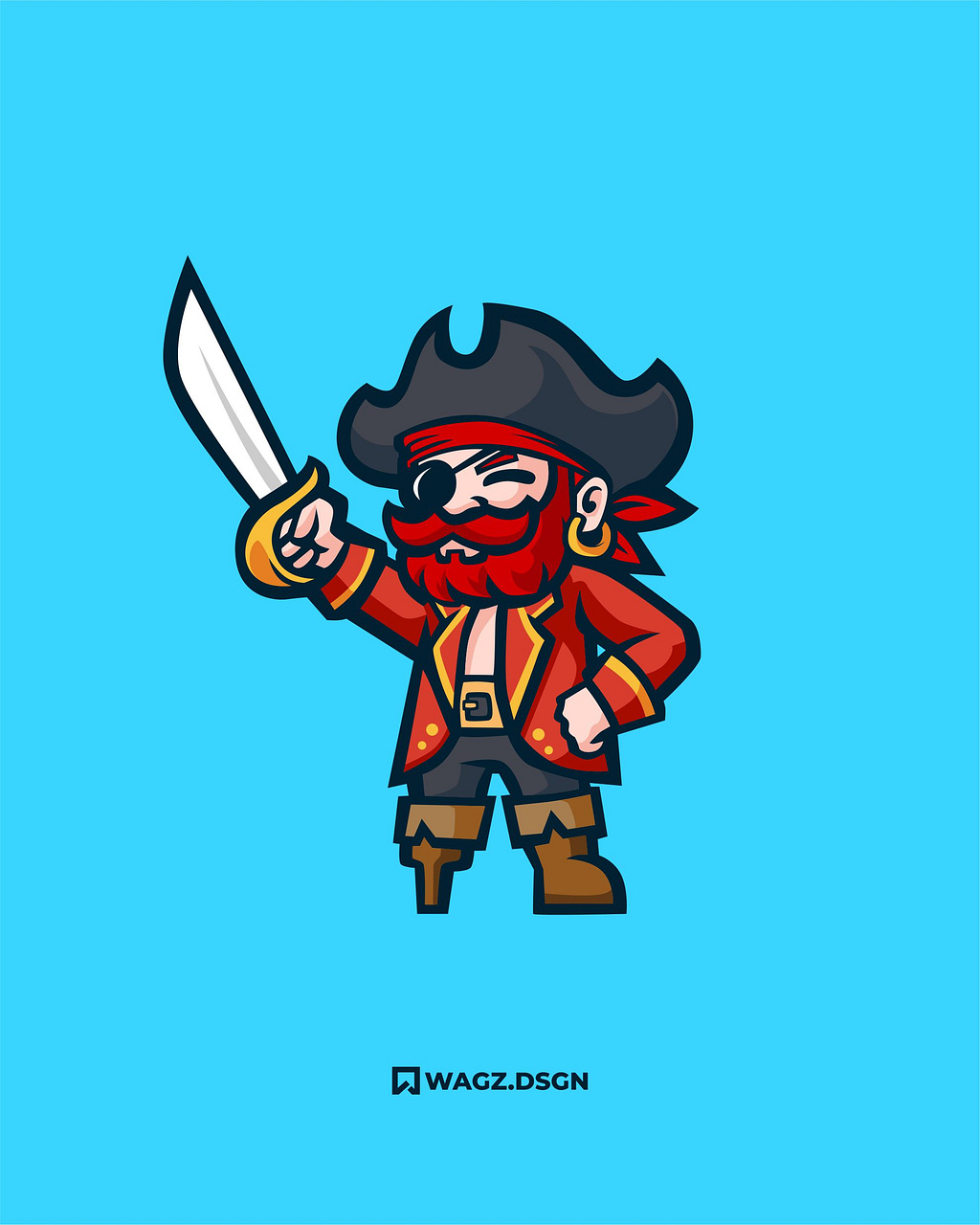 Red Beard Pirate By Wagz Design On Dribbble