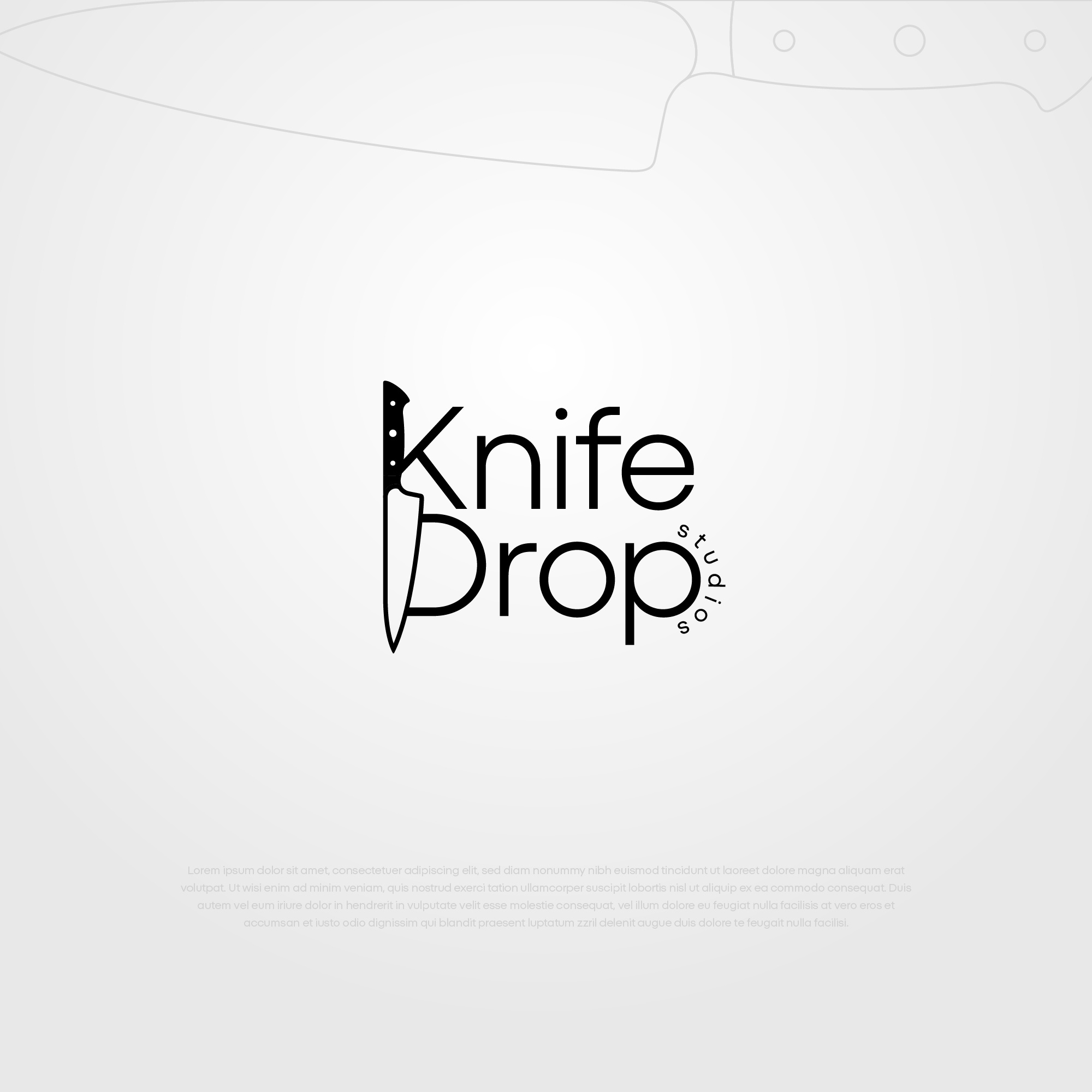 Minimal Logo Knife Drop Studio 3d adobe illustrator black logo bw logo design illustration illustrator knife logo logo minimal minimalism minimalist logo modern logo studio logo wallpaper