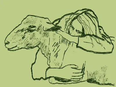 women with animals digitalillustration illustration