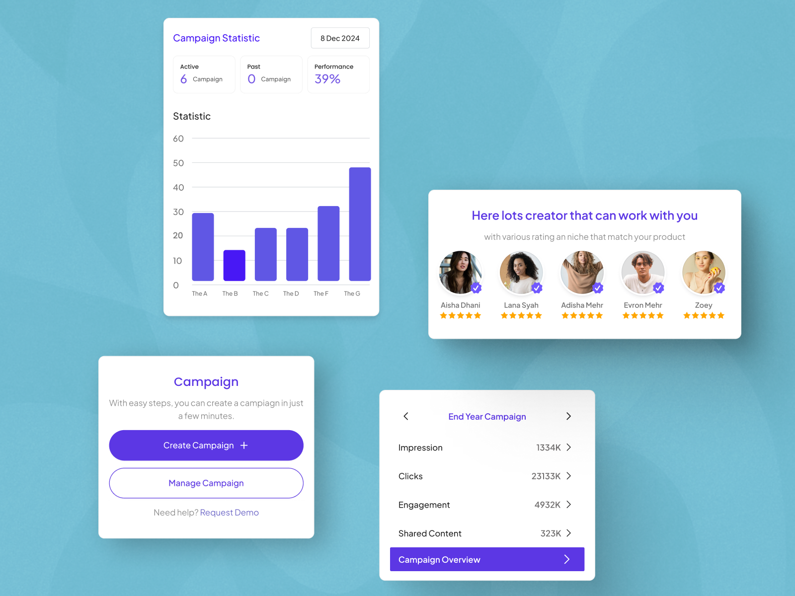 Campaign Creator Modal Apps 3d animation application apps branding campaigncreator content creator graphic design logo mobile modals motion graphics popupmodals ui ui design uiux ux