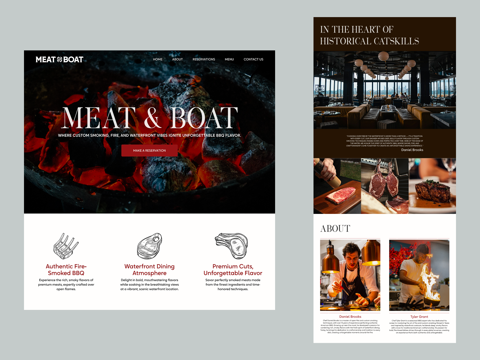 Meat restaurant UI/UX Design design figma interface restaurant ui uiux webdesign
