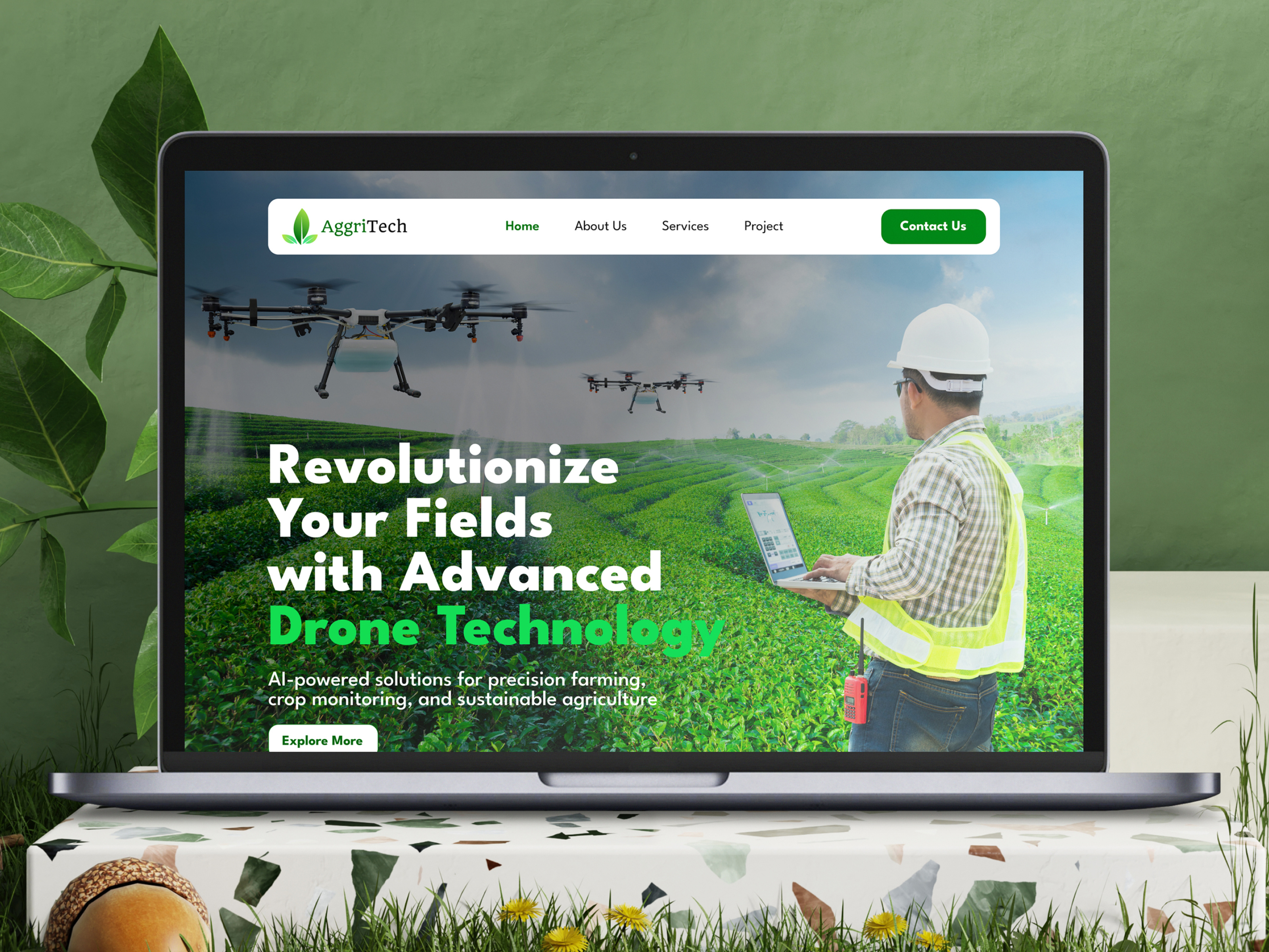 Smart Farming Meets Smart Design 🌲 agricultural technology agriculture landing page agro tech design design drone landing page farming landing page modern farming smart farming ui ui designer uidesign uiux ux web design website design