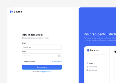 Elearno - Learning Platform Dashboard Log In UI Design dashboard ui figma learning app learning platform learning ui school courses ui school dashboard ui ui design ui ux design