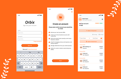 ORBIX – Secure Crypto Transfer Platform app design application design banking app branding crypto design figma graphic design illustration prototyping responsive design software design ui