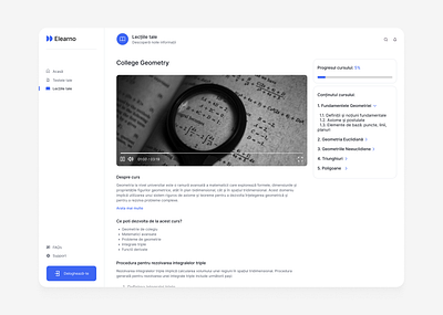 Elearno - Course Page Platform Dashboard UI Design course app figma graphic design learning app learning platform ui ui design ui ux design