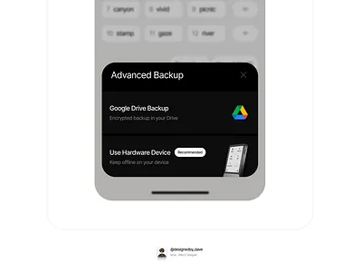 Advanced Seed Phrase Management Flow - Web3 Crypto Wallet Design app app design crypto dapp graphic design hardware storage ledger ui uiux ux wallet wallet app