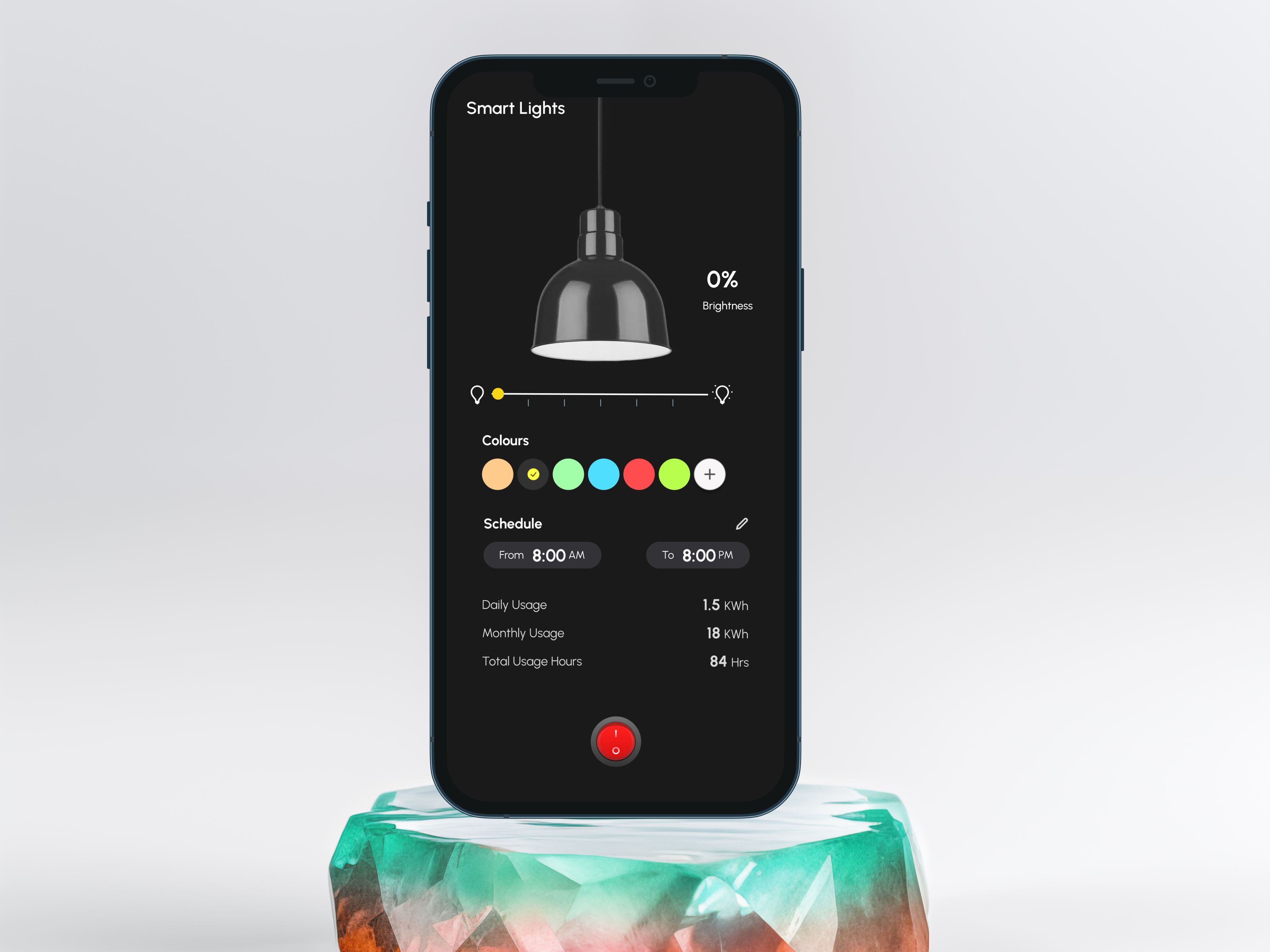 Smart Lights Interactive Prototype dark mode iot mobile design smarthome ui ux