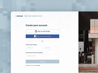 xnomad sign up flow prototype sign up ui ux
