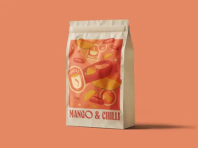 Mango & Chilli Drink Packaging Illustration branding chilli drink packaging food illustration food packaging fruit illustration illustrated packaging mango packaging design packaging mockup pink pink and orange vector