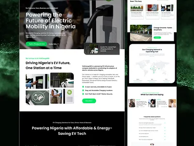 VoltchargeNG Website - Landing Page auto business car corporate design electric vehicle services ev ev charging fuel station graphic design industry landing page redesign ui