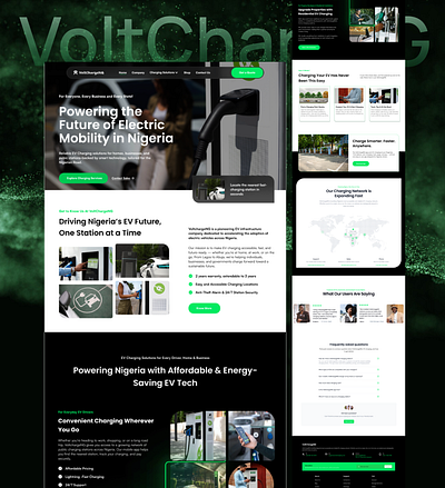 VoltchargeNG Website - Landing Page auto business car corporate design electric vehicle services ev ev charging fuel station graphic design industry landing page redesign ui