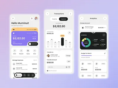 Personal Financial Wallet App UI app ui concept design finance app financial financial mobile app ui fintech fintech app ui fintech app website mobile app personal finance personal wallet app transaction ui ux wallet wallet app
