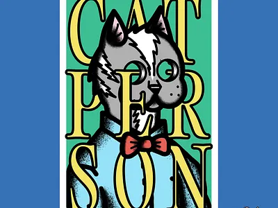 Cat Person Illustration graphic design
