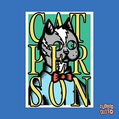 Cat Person Illustration graphic design