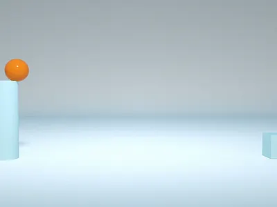 A bouncing ball fell off from above. animation cinema 4d octane