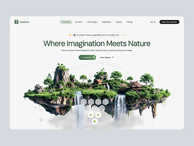 Zephyra - Landing Page air ecotech energy green island greenery hero section island landing page nature power charge saas sustainable ui website