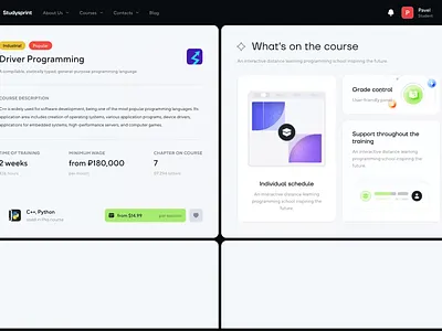 Course Page education learning online school school tutorial ui design uidesign uiux web design webdesign website