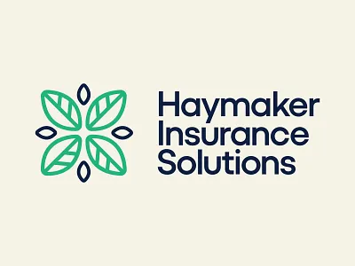 Haymaker Insurance Solutions Logo branding design illustration insurance logo plant