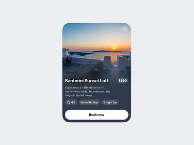 Travel Guide Card UI | Clean Card Design | Travel App app design clean ui gradient blur gradient blur card minimal quick stay card ui travel travel app travel app design travel card ui travel ui ui ui design