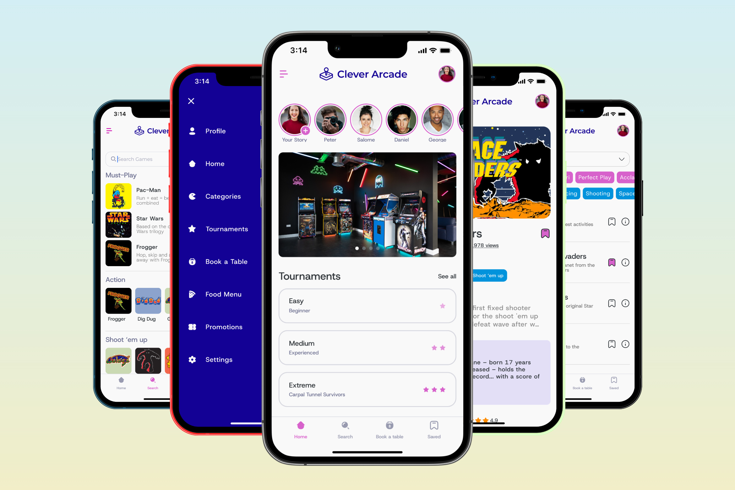 Clever Arcade App app arcade graphic design iphone mobile ui ux