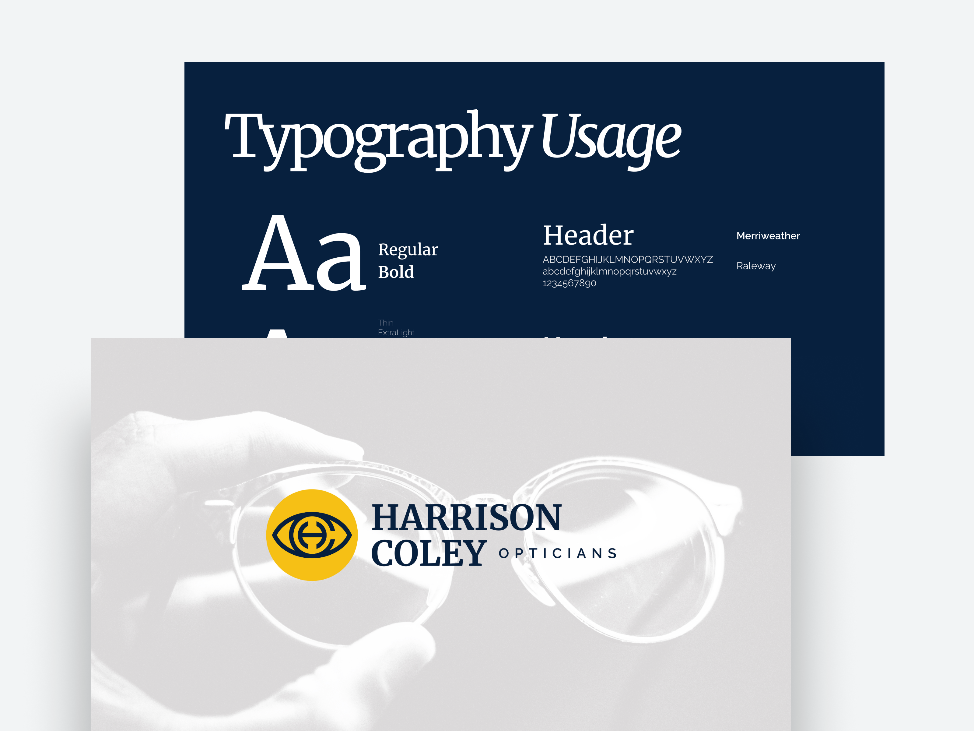 Brand Guidelines for Harrison Coley Opticians branding graphic design