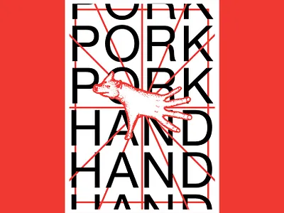 Pork Hand Poster graphic design illustration poster design typography